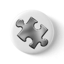 Autism Puzzle Piece Silver Pins