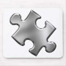 Autism Puzzle Piece Silver Mousepads