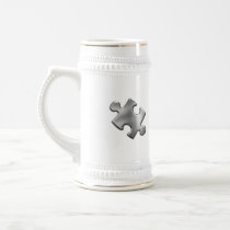 Autism Puzzle Piece Silver Mug