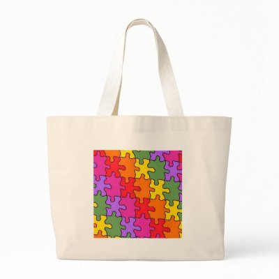 autism puzzle pieces 33 canvas bag by PuzzledByAutism