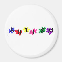 autism puzzle pieces fridge magnet