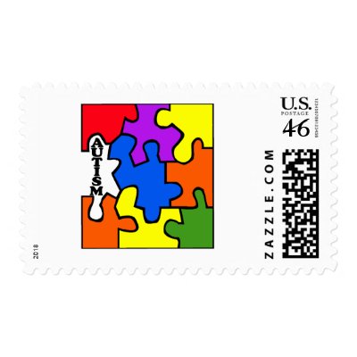 Autism Puzzle Postage Stamp by AutismZazzle
