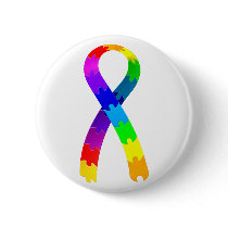 Autism Puzzle Ribbon Buttons