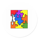 Autism Puzzle Round Stickers