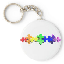 Autism Puzzle Strip Key Chains
