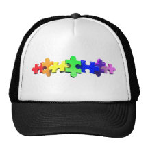 Autism Puzzle Strip Mesh Hats