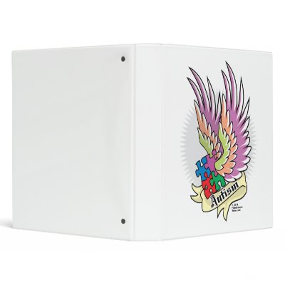 Autism Puzzle Wings Vinyl Binders by fightcancertees