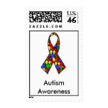 Autism Ribbon, Autism Awareness Postage Stamp