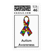 Autism Ribbon, Autism Awareness Postage Stamp