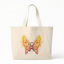 Autism Ribbon Butterfly Tote Bags