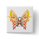 Autism Ribbon Butterfly Button