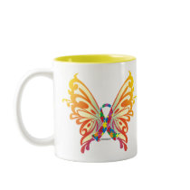 Autism Ribbon Butterfly Mugs