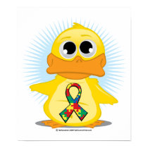 Autism Ribbon Duck posters by fightcancertees Autism Ribbon Duck posters