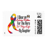 Autism Ribbon Hero in My Life My Daughter Postage
