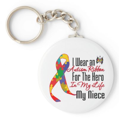 Autism Ribbon Hero in My Life My Niece Key Chain by giftsforawareness