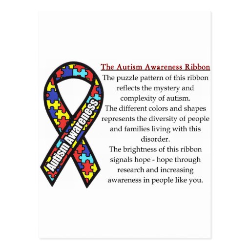 Autism Ribbon Meaning Postcard Zazzle