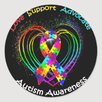 Autism Ribbon on Heart: stickers