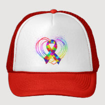 Autism Ribbon on Heart: hats