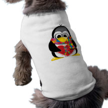 Autism Ribbon Penguin Scarf Doggie T-shirt