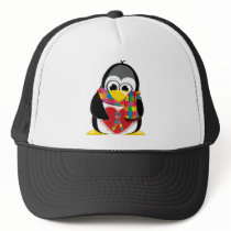 Autism Ribbon Penguin Scarf Hats