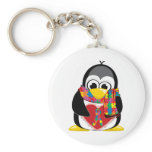 Autism Ribbon Penguin Scarf Keychain