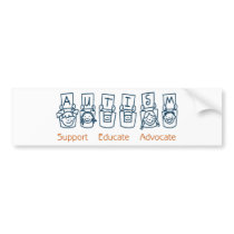 Autism: Support Educate Advocate Bumper Sticker
