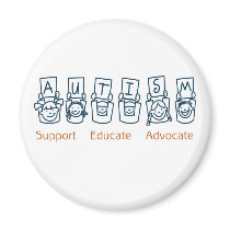 Autism: Support Educate Advocate Refrigerator Magnet
