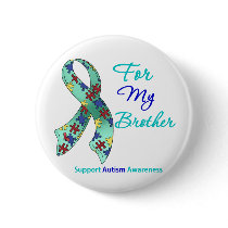 Autism Support For My Brother Pin