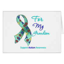 Autism Support For My Grandson Card