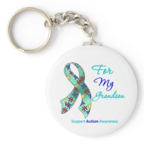 Autism Support For My Grandson Keychain
