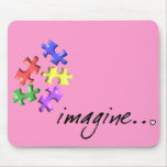 Autism Support Gifts "Imagine" Design Mousepad