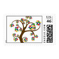 Autism Tree of Life Postage Stamp