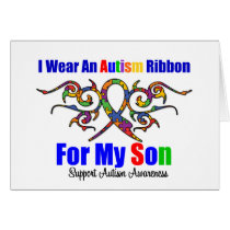 Autism Tribal Ribbon Son Card