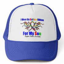 Autism Tribal Ribbon Son Trucker Hats