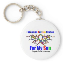 Autism Tribal Ribbon Son Keychain