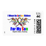 Autism Tribal Ribbon Son postage