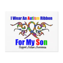 Autism Tribal Ribbon Son Post Card