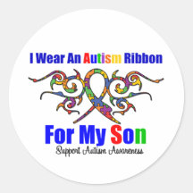 Autism Tribal Ribbon Son Stickers