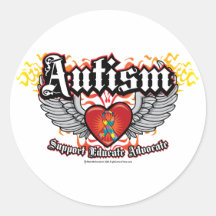 Autism Wings Round Stickers