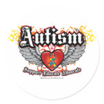 Autism Wings Round Stickers