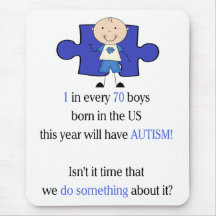 Autismo 1 en 70 tapetes de ratón