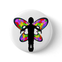 Autistic Butterfly Ribbon Pins