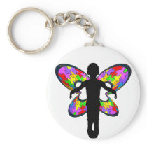 Autistic Butterfly Ribbon Key Chains