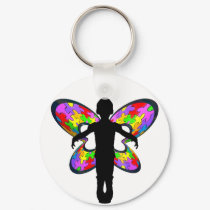 Autistic Butterfly Ribbon keychains by wolfmama Autistic Butterfly Ribbon keychains