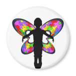 Autistic Butterfly Ribbon Refrigerator Magnets