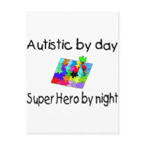 Autistic By Day Super Hero By Night postcards