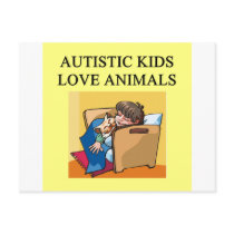 autistic kids love animals postcards