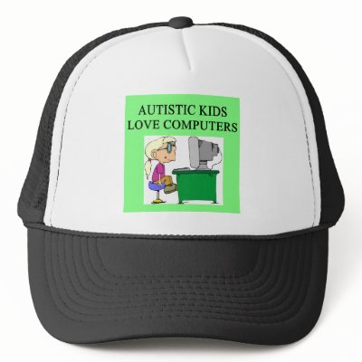 autistic kids love computers mesh hat by jimbuf