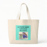 autistic kids love ice skating tote bags