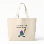autistic kids love softball tote bags